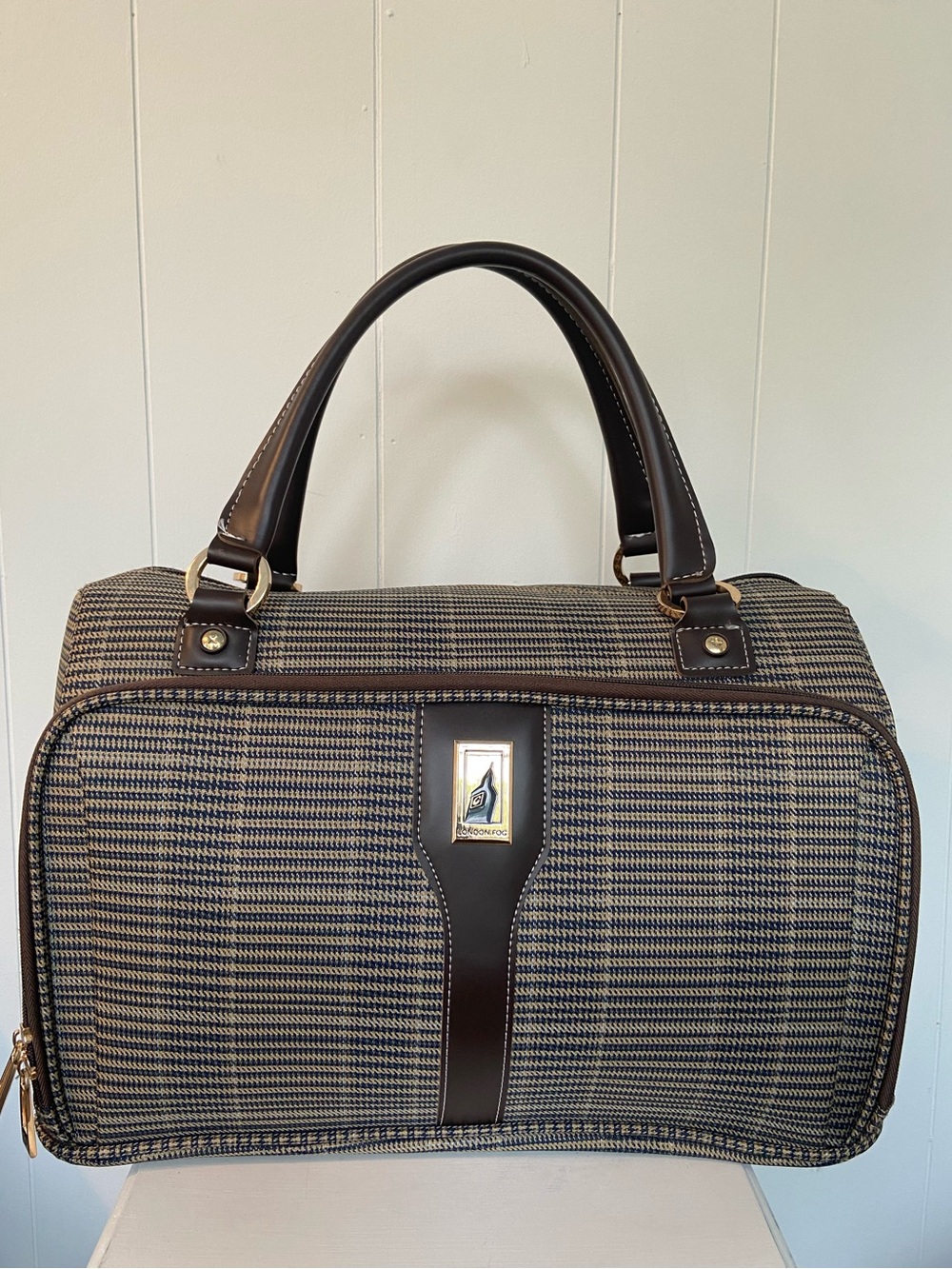 London Fog Westminster Brown Multi Color 16” Carry On Duffel Bag